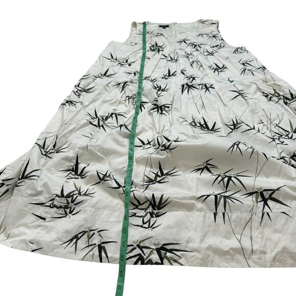 TALBOTS Bamboo Print Ivory White A-Line Dress Size 12 Petite Cotton Lightweight - Picture 9 of 9